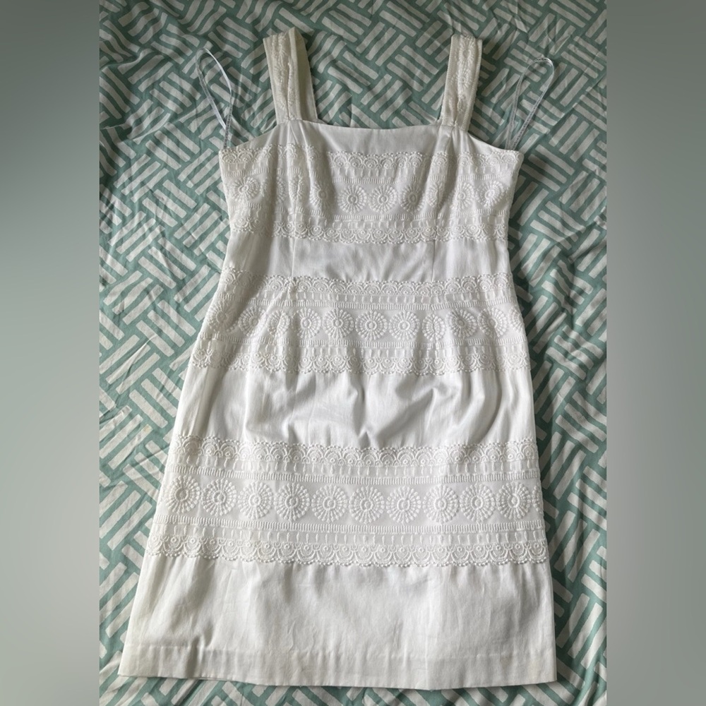 Lilly Pulitzer Bree Dress For the Love Of Lace Resort White Size 14 EUC